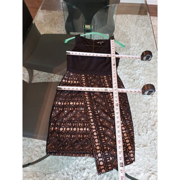 INC International Concepts Knee Length Dress Women 6 Black Lined V-Neck Back Zip - Picture 8 of 12